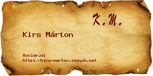 Kirs Márton névjegykártya